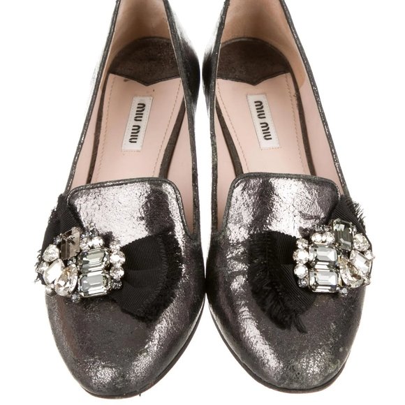 MIU MIU Bow-Embellished Loafers Size: 9 | IT 39 - Picture 3 of 4
